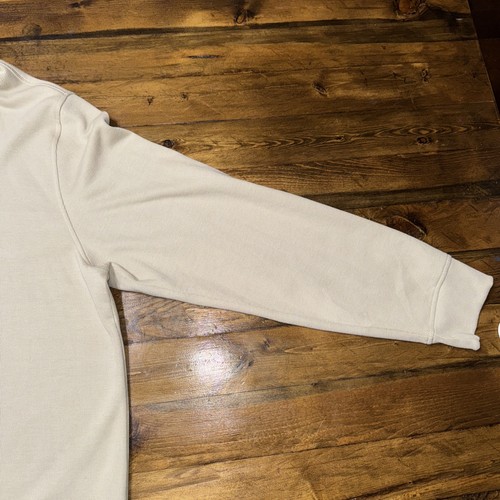 Felpa Van Heusen uomo grande marrone beige colletto 1/4 zip ottomana pullover 2XL - Foto 4 di 8