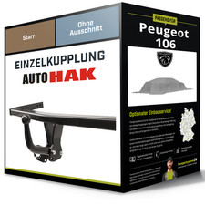 Starre Anhängerkupplung für PEUGEOT 106 08.1991-04.1996 I Typ 1A/1C Auto Hak NEU