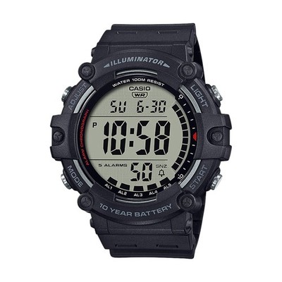Herrenuhr Casio AE-1500WH-1AVEF Silikon Schwarz Digital Chrono Alarm Timer