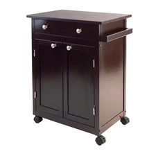 Savannah Espresso Kitchen Cart with Storage