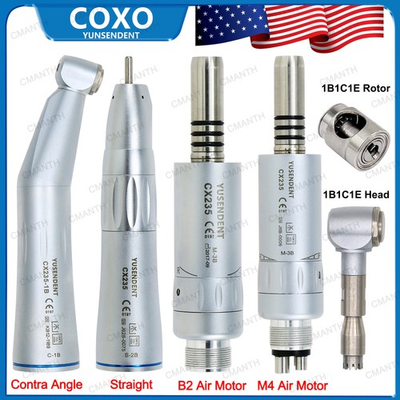 #ad US COXO Dental Slow Speed Contra Angle Inner Water Air Motor Straight Handpiece $36.76