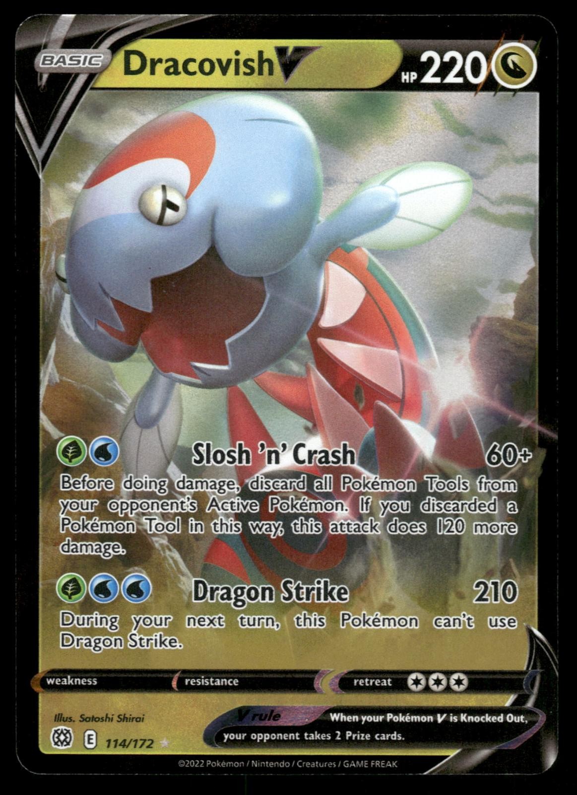 POKEMON DRACOVISH V BRILLIANT STARS 114/172 HOLO HOLO V RARE LP