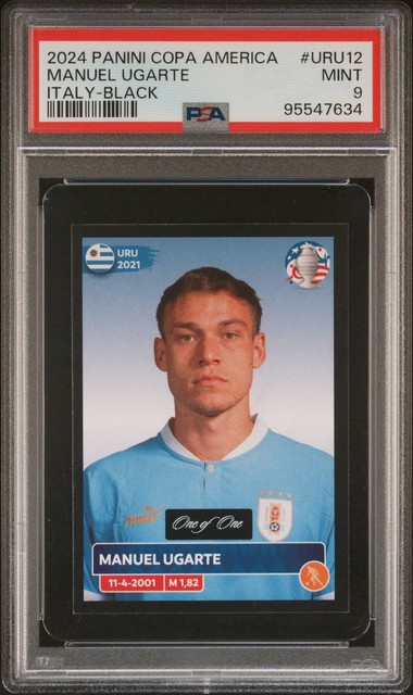2024 PANINI CONMEBOL COPA AMERICA 2024 ITALY - BLACK 1/1 MANUEL UGARTE PSA 9