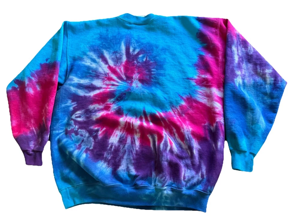 Sudadera de Colección Tie Dye en Blanco Talla L Adulto Azul Púrpura Rosa Manga Larga Pullover Foto 2 de 4