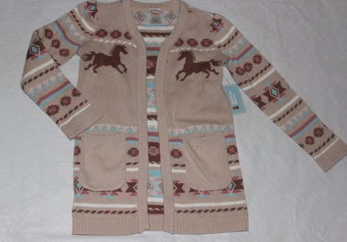 Neu mit Etikett Kleinkind Mädchen Gymboree lange offene Strickjacke Western-Design Kleinkind 5T