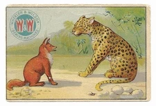 Victorian Trading Card - Wheeler & Wilson - "Fox & Cheetah" (1B1)