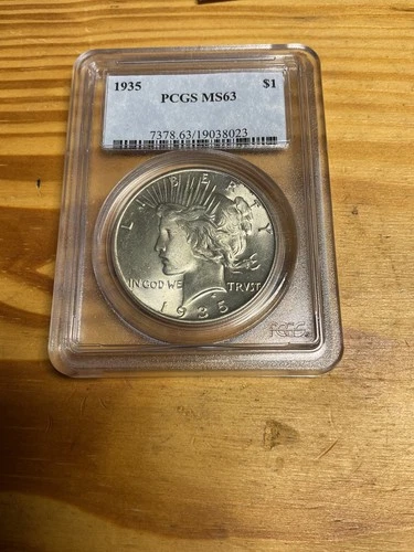 PCGS MS63 1935 PEACE DOLLAR  SCARCE BETTER DATE BRIGHT WITH GREAT LUSTER