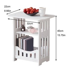Side Table Night Stand Narrow Design 23 Tier with Storage and Display Shelf
