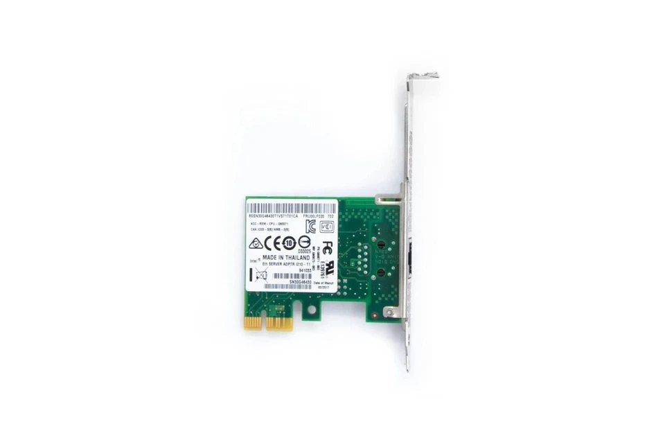 Lenovo 00LF020 Intel i210-T1 Ethernet PCI-E x1 RJ45 1Gb 1-port NIC Adapter - Image 2 of 4