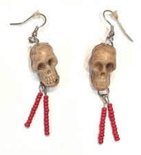 Resin Halloween Skull Dangle Earrings