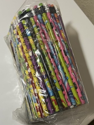 Lot Of Fun Pencils About 150 Total Sports, Smiley Faces, Rainbows, Etc. New