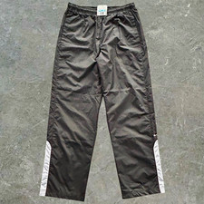 Deadstock Vintage Nike Black Baggy Nylon Windbreaker Track Pants M