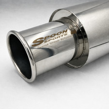 Spoon Sport Hi-power Universal Single Exhaust Muffler Inlet 2.5 Outlet 3.5 Dhl
