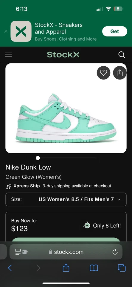 Nike Dunk Low White/Mint Foam - Image 2 of 4