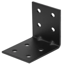 6 PCS 4" Black Steel L Right Reinforced Angle Bracket, Strengthen Metal Joint...