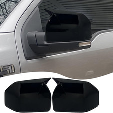Side Mirror Covers with Turn Signal for Ford F150 2015-2020 Bright Black