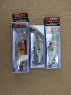 Rapala Glass Shad Rap GSR-5 GSR-7 Fishing Lures Lot of 3 New