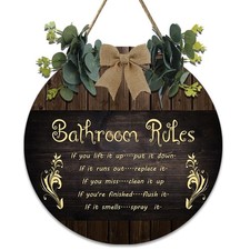Bathroom Sign Bathroom Rules Sign Rustic Bathroom Door Signs Bathroom Signs W...