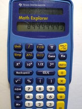 Texas Instruments Math Explorer Scientific Fraction Vintage Blue Calculator