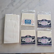 Charles Craft Aida Cloth Cross Stitch Fabric 14 18 Count Ivory Cotton Lot
