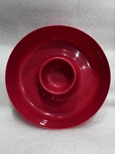 Target Bullseye Plastic Red Chip and Dip Server Bowl 11" Preowned