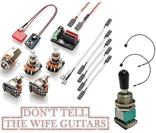 EMG Solderless Conversion Kit 1-2 Active Pickups Short Pots & B348 Black Toggle
