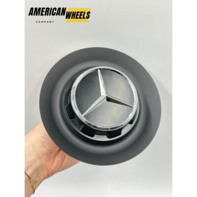 ラジコンカーエンジン Mercedes-Benz　Eクラス SET OF 4 MERCEDES BENZ WHEEL CENTER CAPS BLACK/DARK/SILVER
