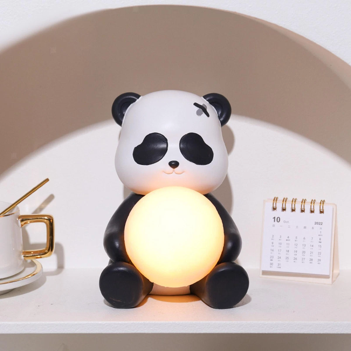Cute Panda LED Night Light Touch Control Portable Bedside Lamp for