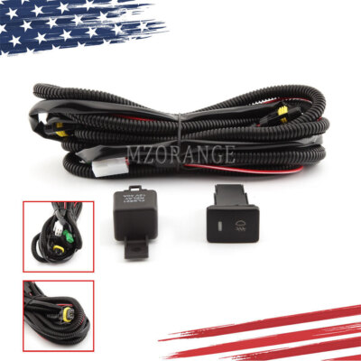 MIZIAUTO H11 Fog Light Wiring Harness Kit W/ LED Indicator Switch For Toyota & Lexus – Front Mount, 1-Yr Warranty