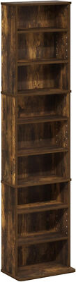 9-Shelf Multimedia Media Storage Tower Rack with Adjustable Shelves Durable Home
