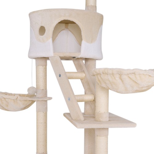 B-Ware: lionto Kratzbaum Kletterbaum Katzenkratzbaum Katzenbaum beige/weiß - Bild 3 von 7