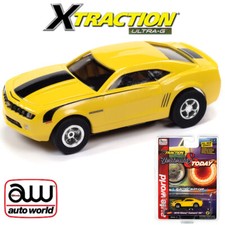 NEW Auto World Xtraction Today 2010 Chevrolet Camaro SS Yellow HO Scale Slot Car