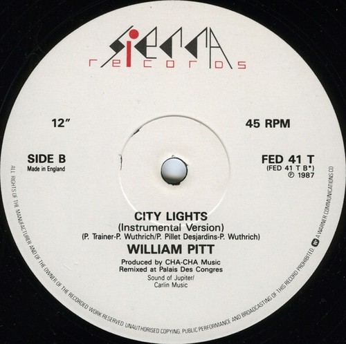 William Pitt - City Lights (12") - Bild 3 von 3