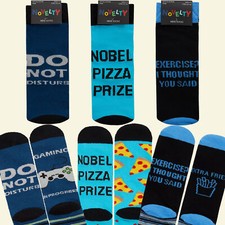 1 3 Pairs Mens Novelty Design Mid Calf Socks Funky Game Pizza Chips Funny Design
