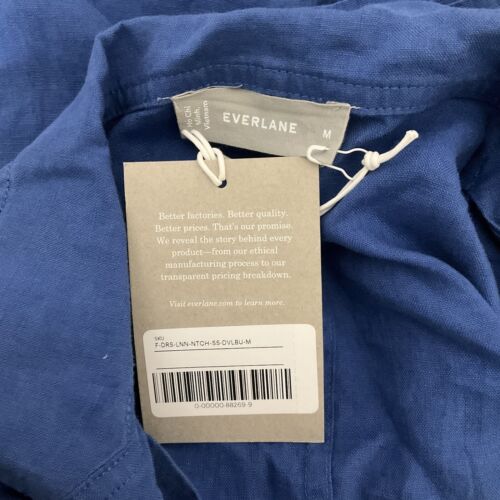 Everlane Women's Linen Casual Workwear Button Down Shirt Dress size M Blue NWT - Picture 4 of 6