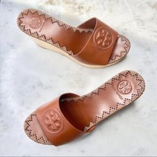 Tory Burch Patty 80mm Wedge Slide with Embossed logo Size 7