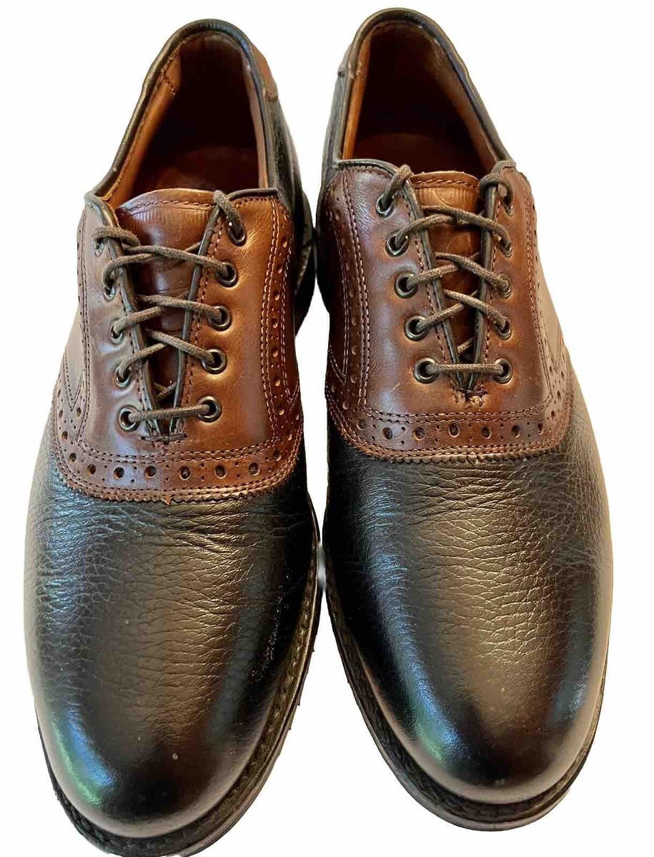 Allen Edmonds Mens “Links” Black Brown Saddle Oxfords Size