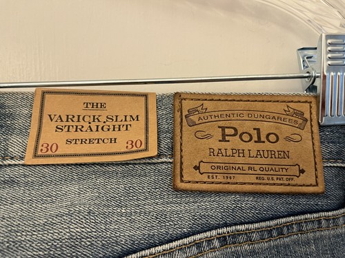 Polo Ralph Lauren Jeans Uomo 30x30 The Varick Slim Dritto Lavaggio Leggero Nuovo con etichette NUOVO - Foto 12 di 12