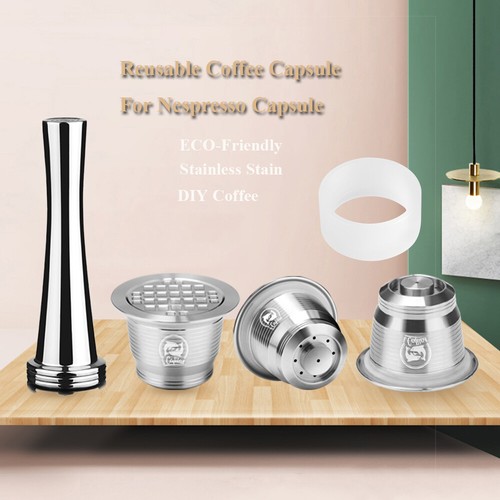 Para Café Nespresso de Acero Inoxidable reutilizables recargables cápsula  vainas de Café Espresso | eBay
