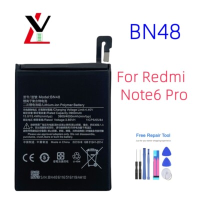 New BN48 Battery Replacement For Xiaomi Redmi Note 6 Pro M1806E7TI 4000mAh +Tool