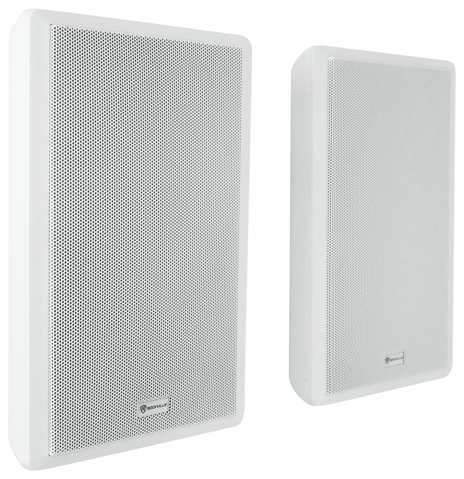 Pair Rockville RockSlim 70W White 5.25" 70v Commercial Restaurant Wall Speakers