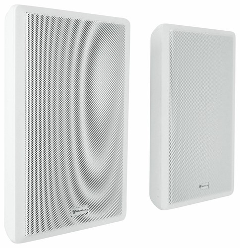 Pair Rockville RockSlim 70W White 5.25" 70v Commercial Restaurant Wall Speakers