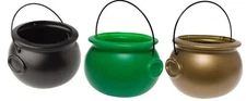 8 In. St. Patrick'S Day Green/Gold/Black Plastic Pot Of Gold Cauldron