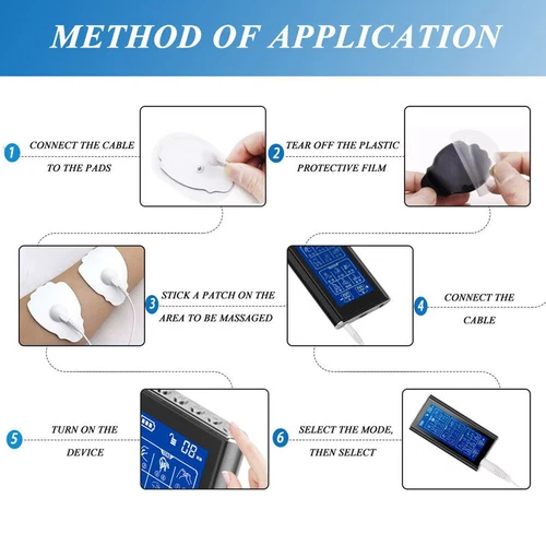 3-in-1 TENS EMS Machine Massager 10 Pads Electric Acupuncture Muscle Pain Relief - Picture 14 of 14