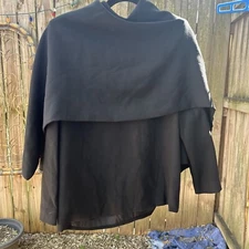 Mark Heister Black Long Sleeved Top Shawl Wool Woman’s Size S