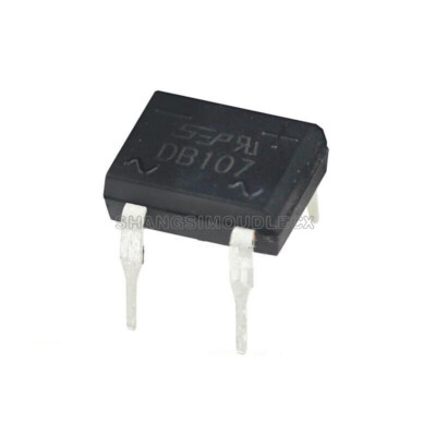 10PCS DIP- 4 DB107 1A 1000V Single Phases Diode Rectifier Bridge
