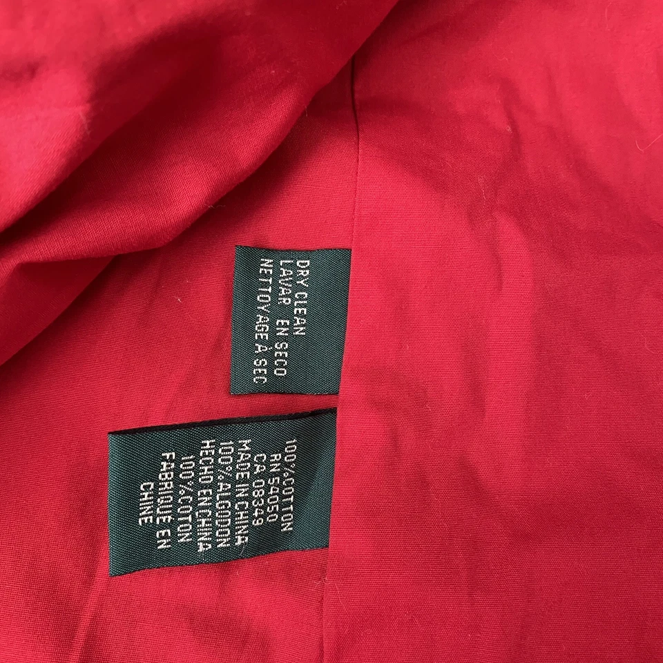 Ralph Lauren -Sz Petite P/S Lovely Navy Polka-Dot Car Coat Jacket A-Line Cotton - Image 3 of 4