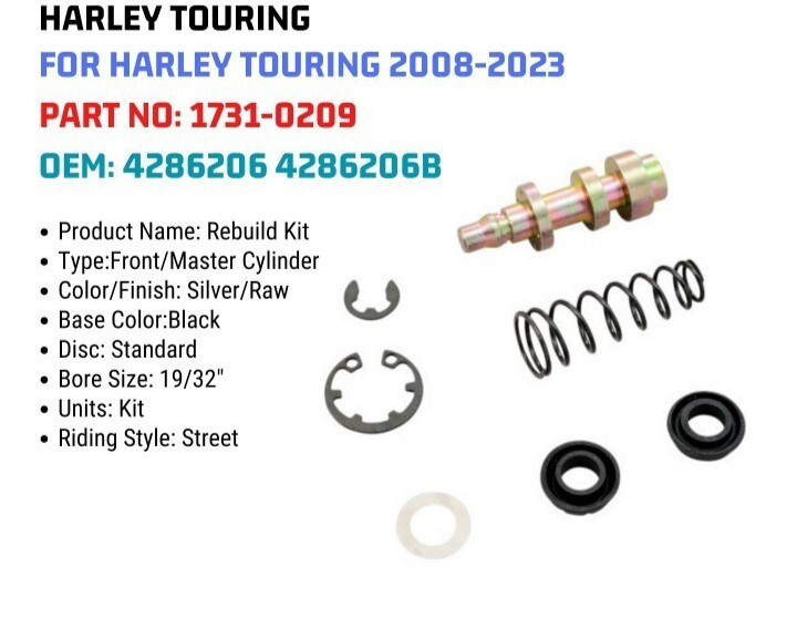 Drag Front Master Cylinder Repair Kit 15mm 2008-2025 Touring
