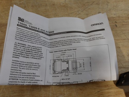 Interruptor de seguridad OMRON 44501-0170 T5009, #3181107G NUEVO EN CAJA - Imagen 3 de 7