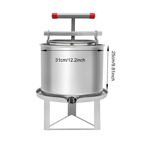 Máquina de prensa de miel de abeja 12,6 L Equipo de apicultura Herramienta Máquina de prensa de cera de miel - Imagen 3 de 12